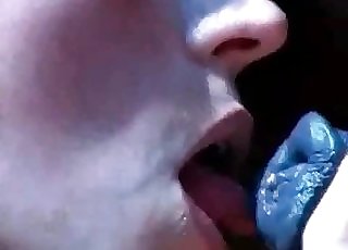 Slowly sucking a sweet horse dick