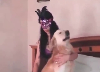 Brunette bitch wants this dog to twit her too