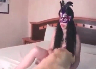Brunette bitch wants this dog to twit her too